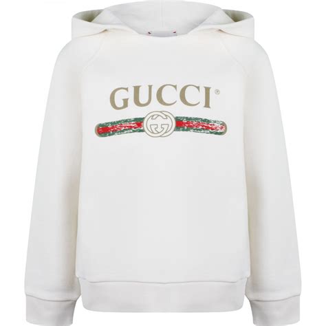 white gucci foams hoodie|white Gucci hoodie for kids.